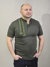 Поло хакі з орнаментом